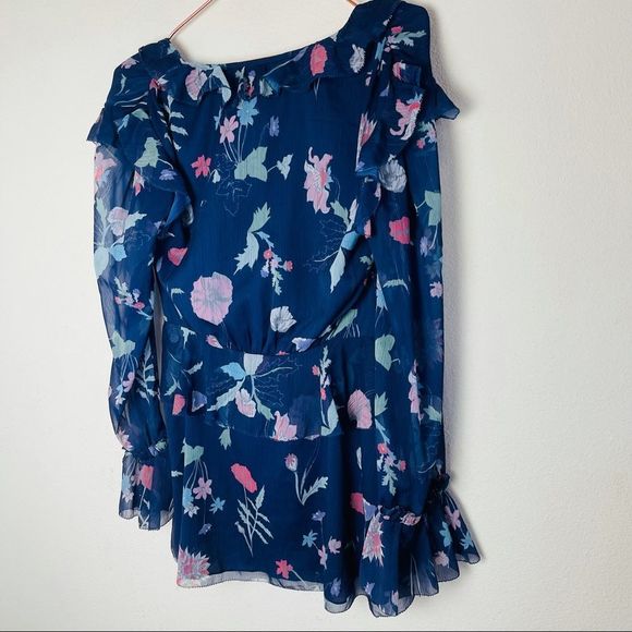 NWT Revolve Cleobella Blue Chiffon Ruffle Top Small - Picture 6 of 7
